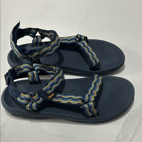 Teva Blue and Yellow Strappy Sandals - Picture 2 of 5